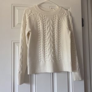 Loft white cable sweater